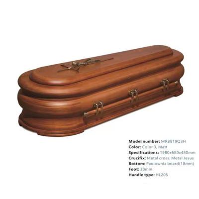 China 2022 New Cheapest Style Feuneral Adult Wooden Caskets Wooden Caskets And Casket Box Spanish Style for sale