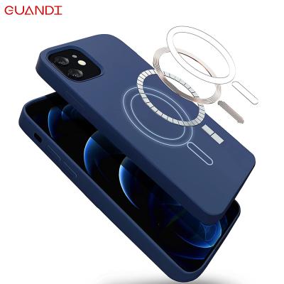 China Shockproof Magnetic Silicone Phone Case Designed For iPhone 12mini 12 Pro Case 12Promax With MagSafe Mini 13 13Pro 13Promax iPhone 13 Case for sale