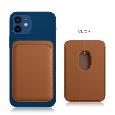 China Handmade Leather Super Strong Magnets Leather Case For iPhone Magsafe Card Wallet iPhone 12 Case for sale