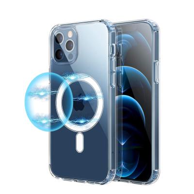 China 2022 Magnetic Clear Clear Clear Clear PC Back Cover Shockproof Magsafing Hard Cases For Iphone 13 mini 12 pro max for sale