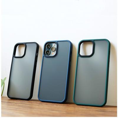 China Shockproof Soft TPU Shockproof Frosted Cover Edges Matte Hard Translucent PC Back Case For iPhone 12 13 Pro Cover Case for sale