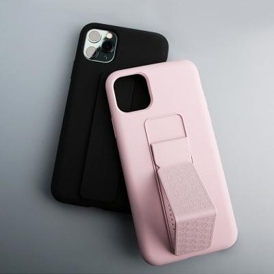 China Anti-drop Kickstand Silicone Case For Iphone 12 13 Silicone Phone Case For iPhone 13 Pro Max Silicone Cover Two Way Stand for sale