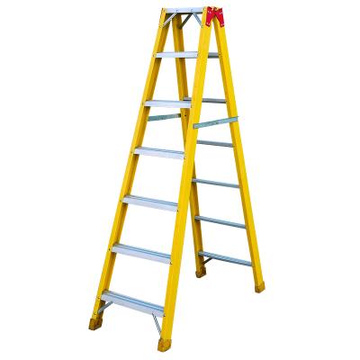 China Folding Ladders 2*7 Double Sided FRP Folding Step Ladder for sale