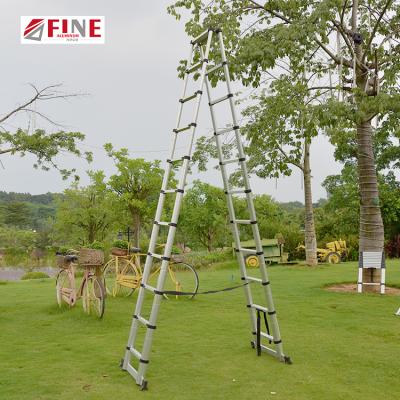 China Folding Ladders 2*10 Straight Staircase Attic Extension Aluminum Telescopic Step Ladder for sale