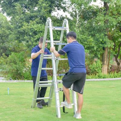 China Folding Ladders Extension Household Ladder Manufacturers Aluminum Telescopic Hinged Step Ladder for sale