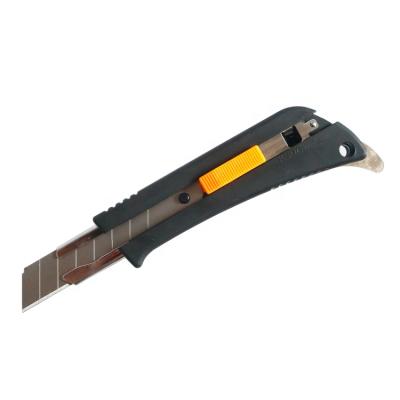 China Safety Open Heavy Metal Serving Handle Knife Rail Slide Blade Paper Cutter Utility Knife for sale