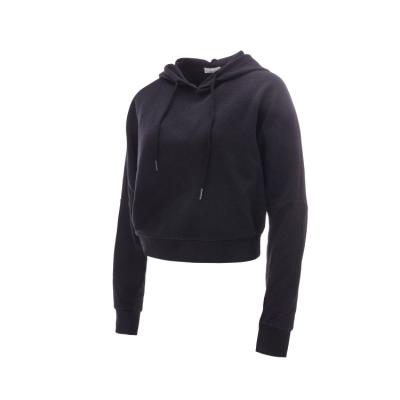 China Anti-pilling high quality batwing sleeve crop hoodie for women oversized tops for sale