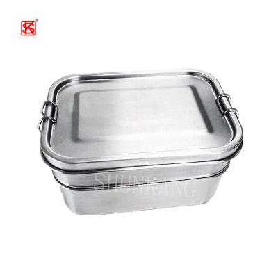 China Best Selling Freshness Retention Amazon No-Plastic 2-1 Stainless Steel Food Bowl With A Waterproof Top For Outing Activity for sale