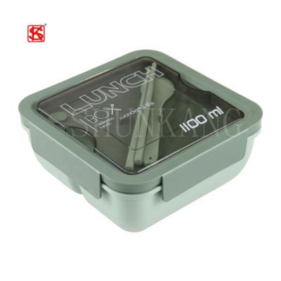 China Plastic Storage Freshness Catering Lunch Box Food Container With PP Cutlery Set for sale