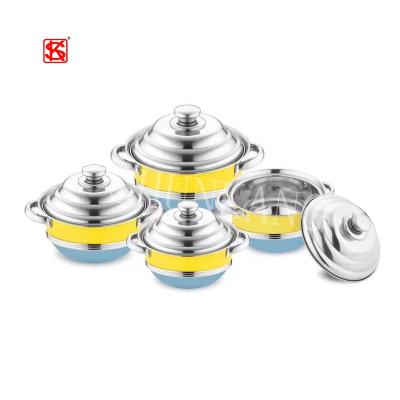 China Sustainable African Style Stainless Steel Kitchen Cookware Set 4 Pcs Pots 5 Pcs Pots Set Cooking Soup Food for sale