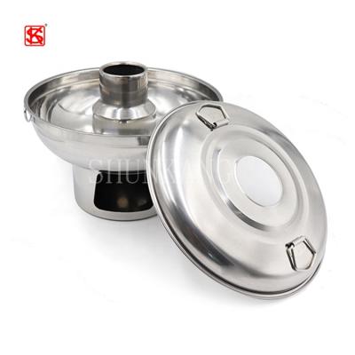 China Sustainably Sourcing Teasing Buffet Pot Alcohol Stove Stainless Steel Thai Hot Pot With Chimney for sale