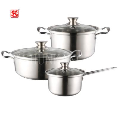 China 6 Pcs Sustainable High Quality Stainless Steel Cookware Set Soup Pot Cooking Pot Set for sale