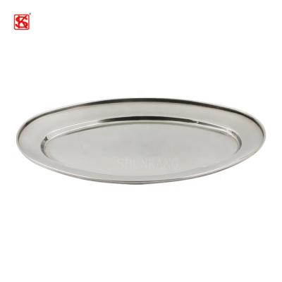 China Good Quality Stainless Steel Oval Shape Dish Decorative Dinner Dish Decorative Food Dish for sale