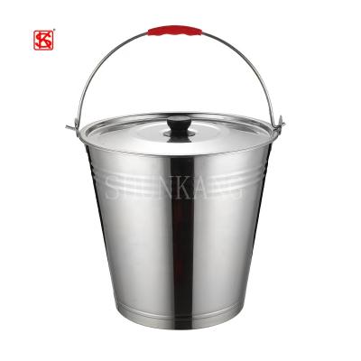 China High Quality Sustainable Household Stainless Steel Mop Bucket Cheap Water Bucket With Lid for sale