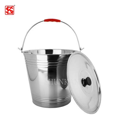 China Household Stainless Steel Water Bucket Metal Bucket Mop Bucket With Handle for sale