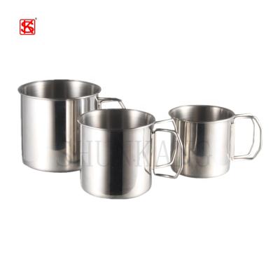 China Sustainable Outdoor Stainless Steel 18/8 Drinking Mug&Cup With Foldable Handle For Capming Picnic for sale