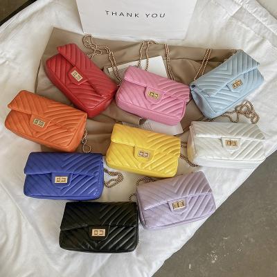 China 2021 Daily Used Cross - Body Bag Phone Purse High Capacity PU Handbag Fashion Candy Color Casual Soft Leather Clutch Messenger Bag For Women for sale