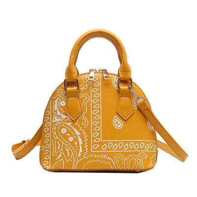 China Classic Fashionable Women's Small Pattern Shell Handbag Printing PU Shoulder Bag High Capacity Leather Cross - Body Bag For Ladies for sale