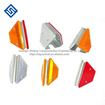 China Untearable Safe Road Traffic Guardrail Reflector Used Red Color Double Side PMMA Plastic Road Guardrail for sale