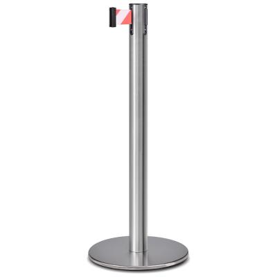 China Outdoor Retractable Belt Warning Barrier Crowd Queue Barrier Bollard Post for sale