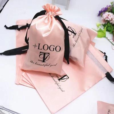 China Private label vendor soft hair silk bags wholesale satin bag logo silk bag not packaging for sale