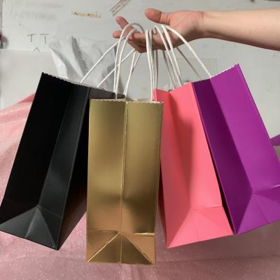 China Recyclable Butterfly Paper Gift Bag For Hair Shopping Handle Paper Bag Hair Shopping Bag for sale