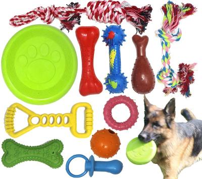 China Viable Peaceful Puppy Products Dog Toy 18 Piece Set with Dog Chew Toys, Rope Toys for Dogs, Plush Dog Toys and Dog Treat Dispenser Ball for sale