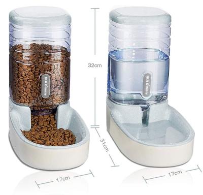 China Automatic Automatic Dog Cat Feeder and Water Dispenser Set with Food Scoop for Small/Medium Pet Puppy Kitten for sale