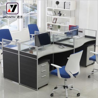 China Modern High Standard 4 Seat Compartment Office Workstation Partition Modern Office Furniture for sale