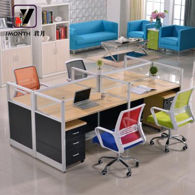 China Hot Commercial Furniture Fabric Office Divider 4 Person Administrative Staff Compartment Desk For Office Workstation for sale