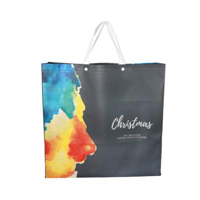 China Wholesale Cheap Reusable Tote Handled Tote Large Shopping Non Woven Bags for sale