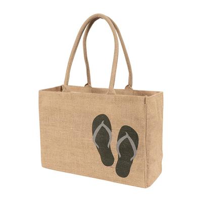 China Large Capacity Customized Eco Friendly Durable Packaging Jute Reusable Shopping Bags for sale