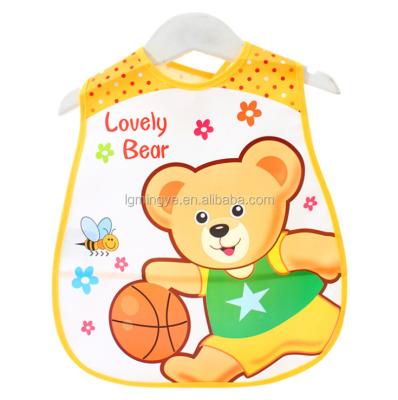 China Sustainable Food Grade PEVA / PVC Material Waterproof Baby Bib for sale