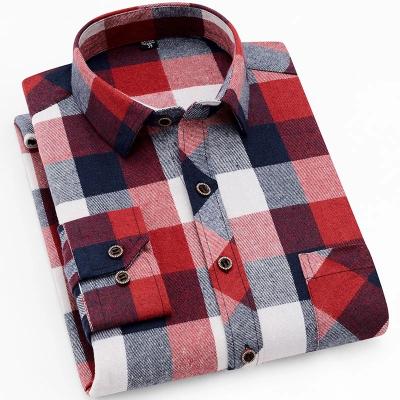 China Anti-pilling mens casual shirts for mens long sleeve milled plaid shirt fashion mens shirts for sale