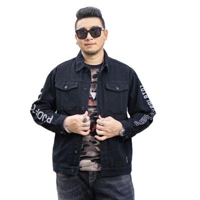 China Wholesale New Style 9XL Casual Cotton Thoughtful Printing Denim Jacket Plus Size Men's Jackets Big Size Men's Cowboy Lattice Jacket for sale