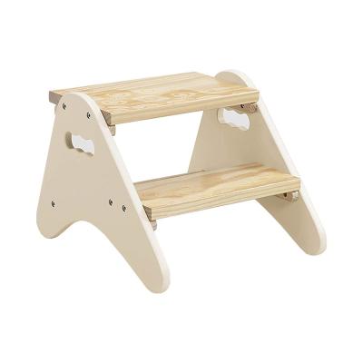 China High Quality Modern Wooden Toilet Storage Mini Kids Step Two Step Stool Stool For Kids for sale