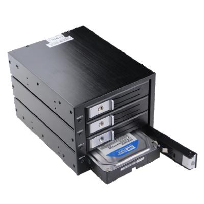 China 4 Bay Aluminum Internal Mobile Rack for 3.5 Inch HDD SATA III Hard Drive Motherboard Trayless Enclosure to 3x 5.25