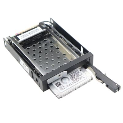 China Full Metal Aluminum Bay 2 2.5 Inch SATA HDD SSD Mobile Rack Enclosure With Power Data Cables For 3.5