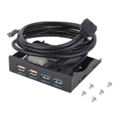 China 2 USB 3.0 Front Panel 4 Ports USB Hub USB 2.0 And 2 3.0 20 Pin Splitter Internal Bracket Adapter For Desktop 3.5