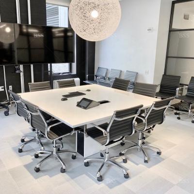 China High Tech Modern Contemporary Smart Meeting Room Table With Drawers Italy Idea 1800mm Power Cable And Quartz Box Square Conference Table for sale