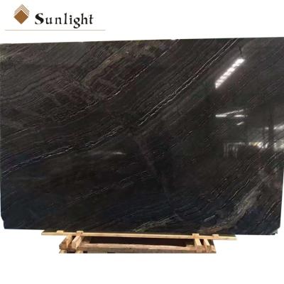 China Wholesales Modern Antique Wood Grain Black Marble Stone Slabs, Matchbook Gray Marble Stone For Walls for sale