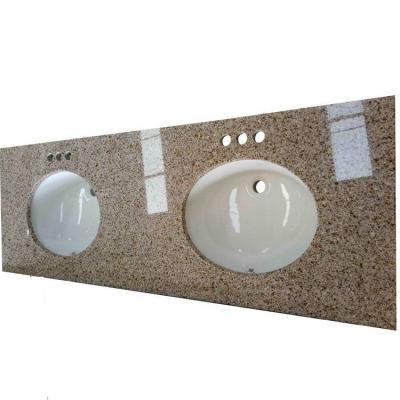 China Cheap Customized Chinese Modern Yellow Gold G682 Granite Vanity Top For Bathroom for sale