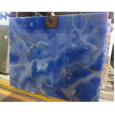 China Modern Highly Polished Blue Onyx Marble Price, Blue Marble Onyx Stone Slabs for sale