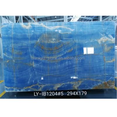 China Wholesale price of modern blue marble stone onyx and luxurious blue dark onyx slab good for sale