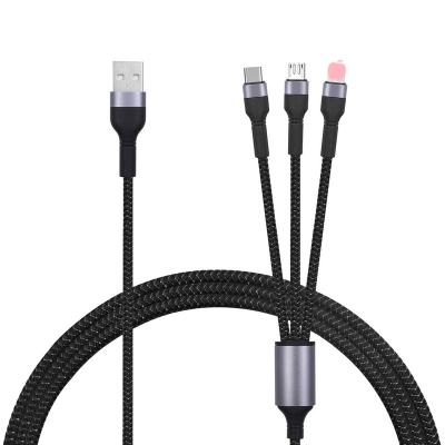 China Wholesale 3in1 Speed ​​USB Fast Charging Cable 2.4A Mobile Phone Charger USB Charging Cable For Multiple Phone Connector for sale