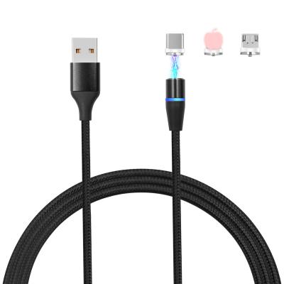 China Fast Charging Speed ​​Braided Micro USB Cable Sync Data Cable 3in1 Data Cable 1m Cell Phone Black Jacket For Phone Earphone Mobile Phone for sale