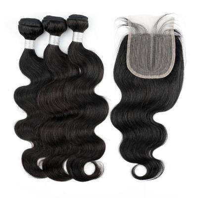 China Wholesale Brazilian Hair Weave Vendors 100% Virgin Hair Brazilian Virgin Hair Grade 9A Body Wave Brazilian Hair Extension Bundles With Closure for sale