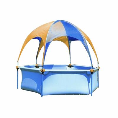 China Swimming pool with high quality and cheap shelter roof above the ground inflatable swimming pool, family garden sun shelter swimming pool for sale