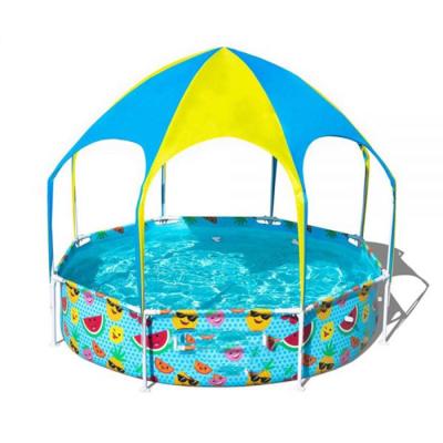 China Swimming Pool With Tent Design High End Tent Shaped Kids Playing Pool , Beautiful Round Sunshade Portable Swimming Pool for sale