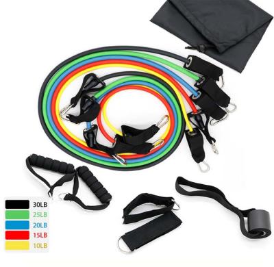 China Yoga Exercise 11 Pcs Resistance Bands Set Fitness Bands Resistance Gym Equipment Exercise Bands Pull Rope for sale